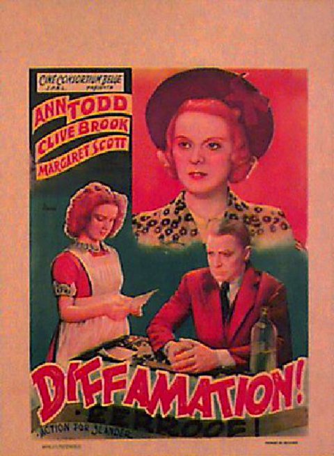 Action for Slander Original R1940s Belgian A3 Movie Poster