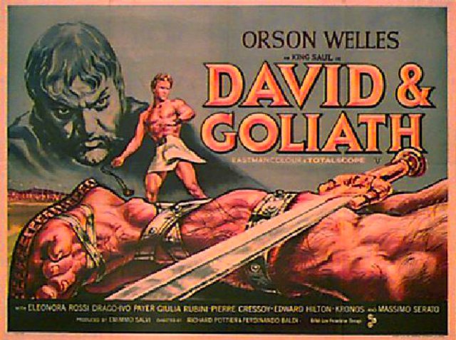 David and Goliath Original 1961 British Quad Movie Poster