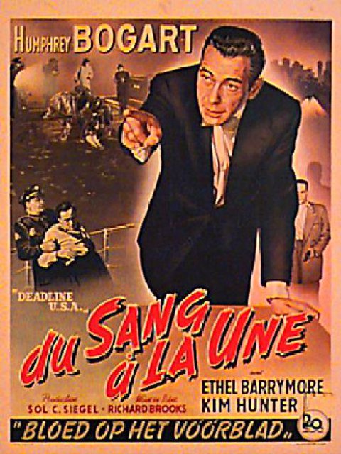Deadline - U.S.A. Original 1952 Belgian Movie Poster