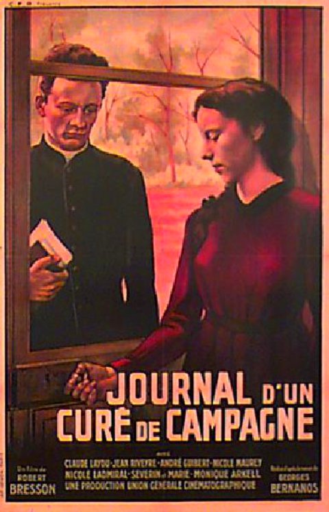 Diary of a Country Priest Original 1954 French Half Grande Movie Poster
