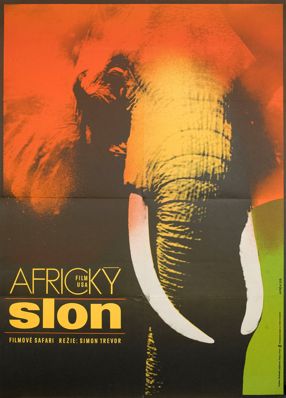 The African Elephant Original 1973 Czech A1 Movie Poster