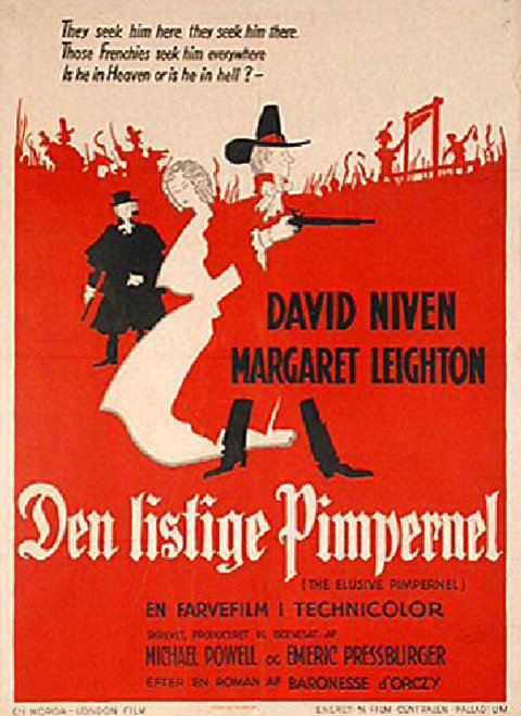 The Elusive Pimpernel Original 1950 Swedish B1 Movie Poster