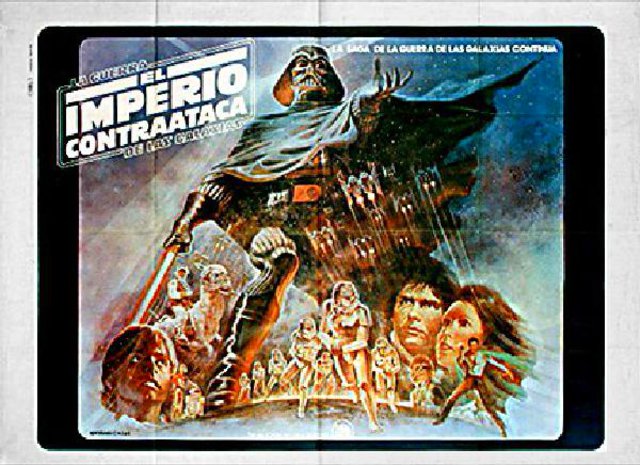 The Empire Strikes Back Original 1980 Argentine Two Panel Movie Poster