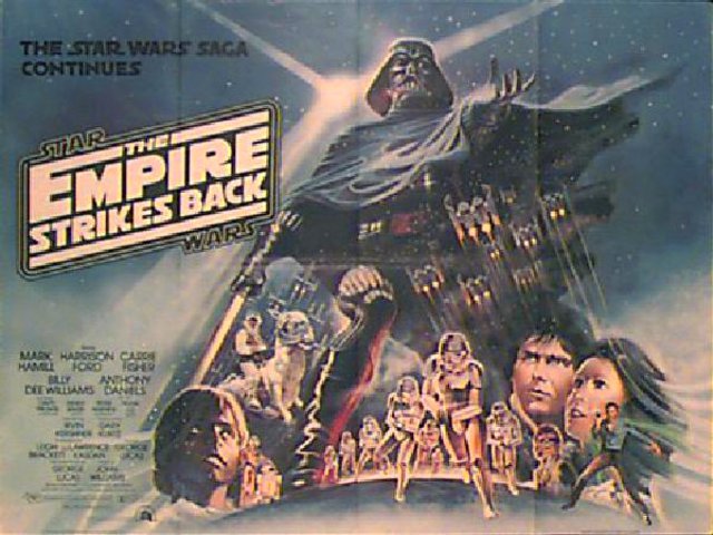 The Empire Strikes Back Original 1980 British Quad Movie Poster