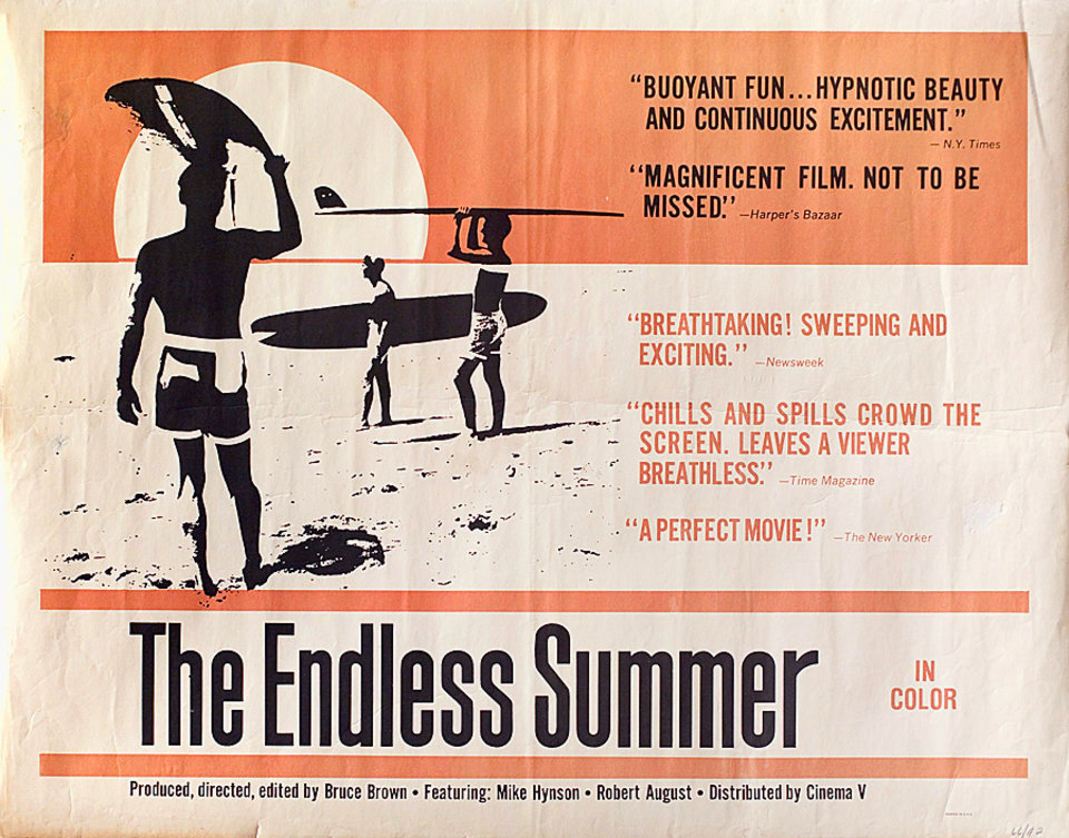 The Endless Summer Original 1966 U.S. Half Sheet Movie Poster