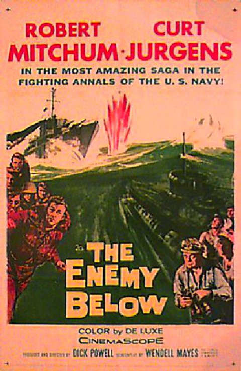 The Enemy Below Original R1961 U.S. One Sheet Movie Poster