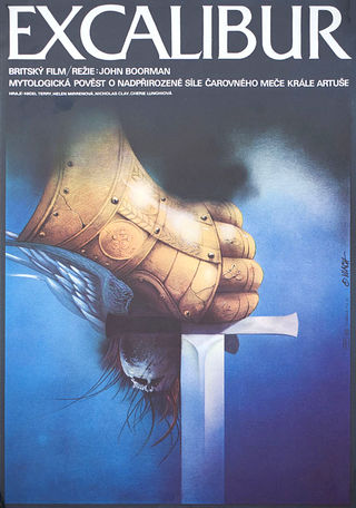 Excalibur Original 1984 Czech A3 Movie Poster