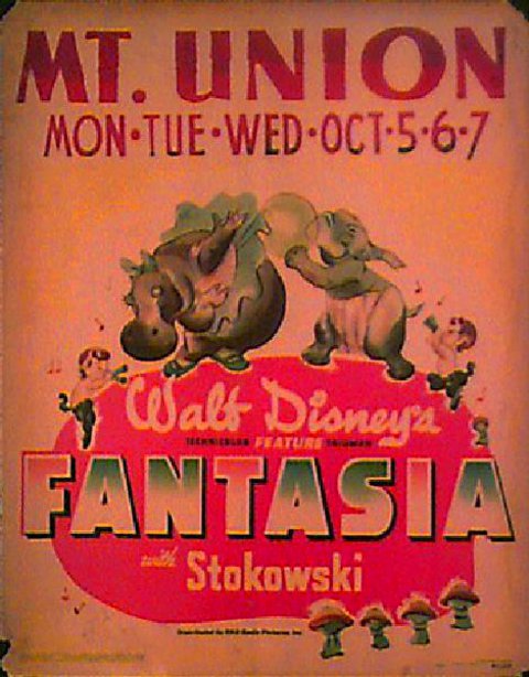 Fantasia 1941 U.S. Jumbo Window Card