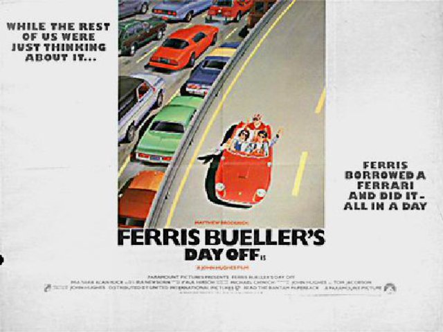 Ferris Bueller's Day Off Original 1986 British Quad Movie Poster