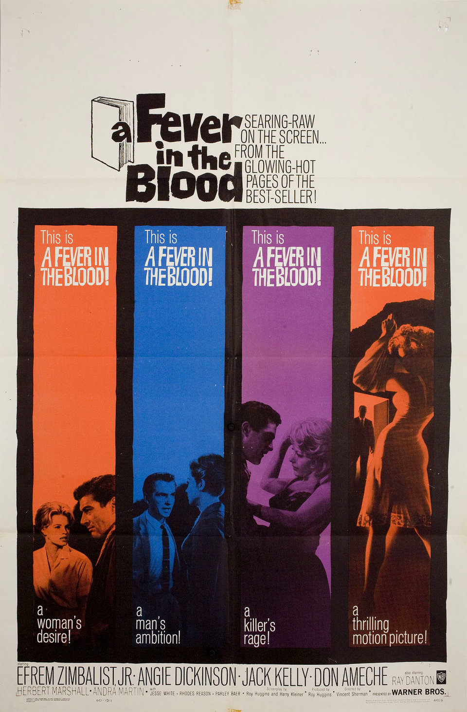 A Fever in the Blood Original 1960 U.S. One Sheet Movie Poster