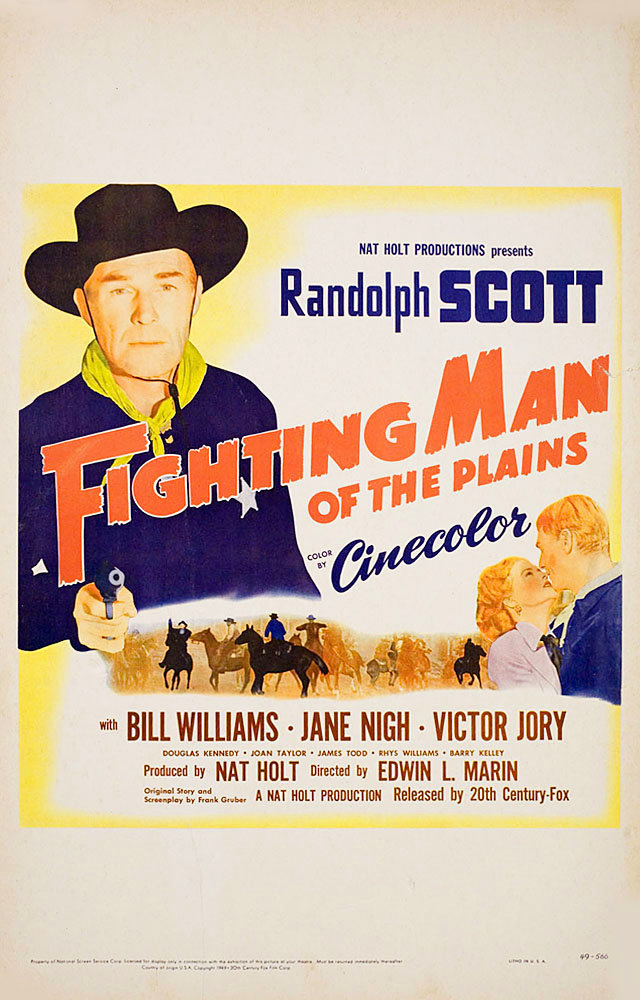 Fighting Man of the Plains 1949 U.S. Window Card Poster