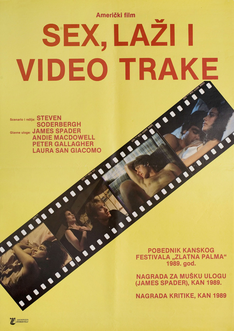 Sex, Lies, and Videotape Original 1989 Yugoslav B2 Movie Poster