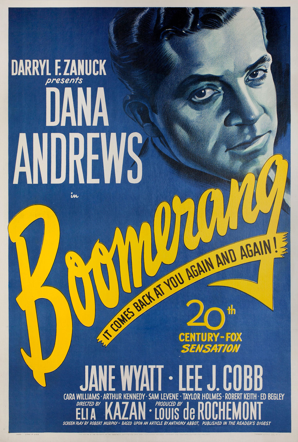 Boomerang! Original 1947 U.S. One Sheet Movie Poster