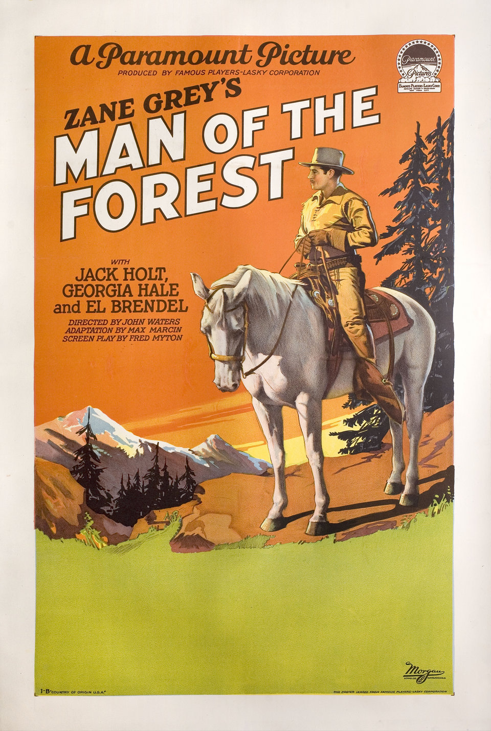 Man of the Forest Original 1926 U.S. One Sheet Movie Poster
