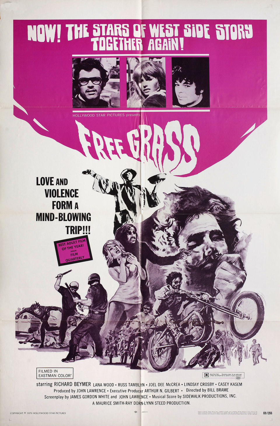 Scream Free! Original 1969 U.S. One Sheet Movie Poster