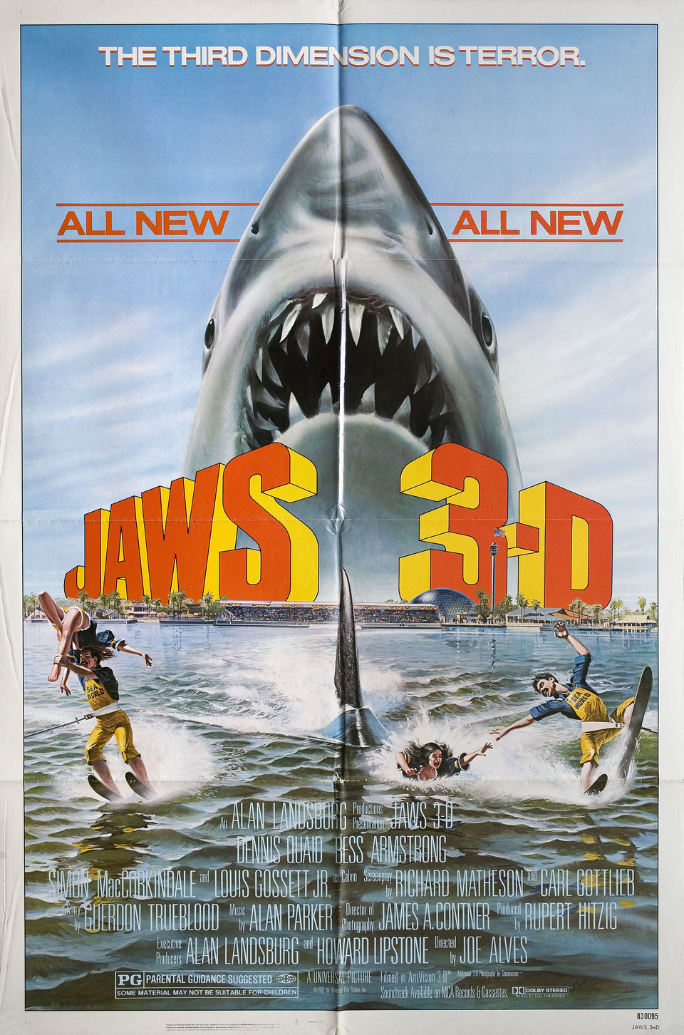 Jaws 3-D Original 1983 U.S. One Sheet Movie Poster