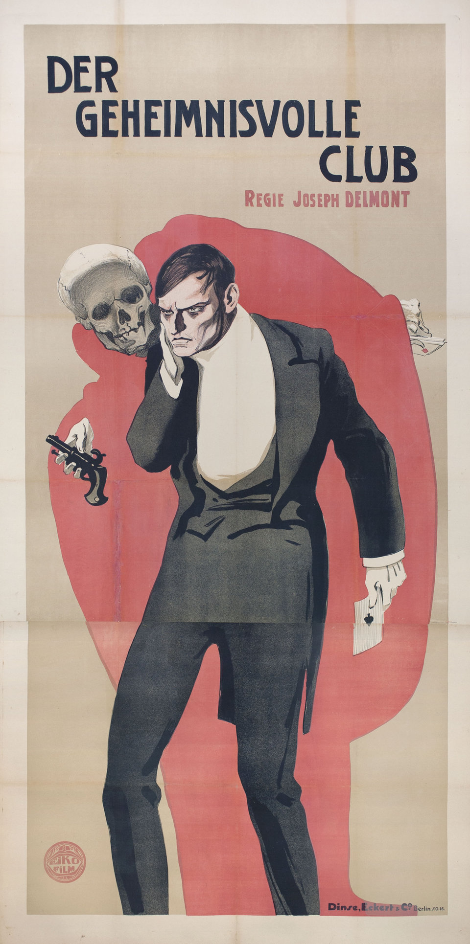 The Mysterious Club Original 1913 German Three Sheet Movie Poster