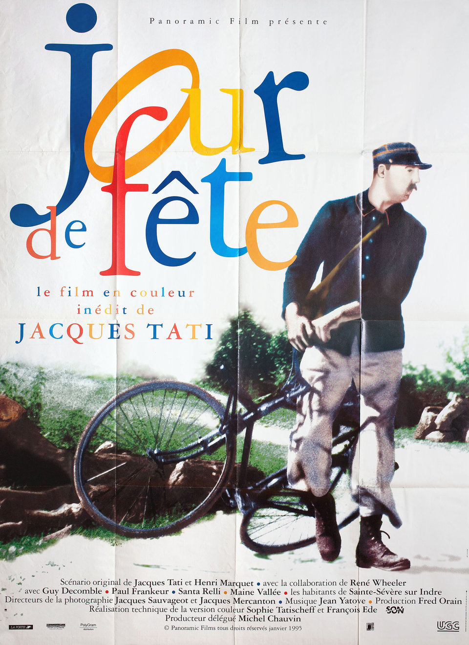 Jour de fete Original R1990s French Grande Movie Poster