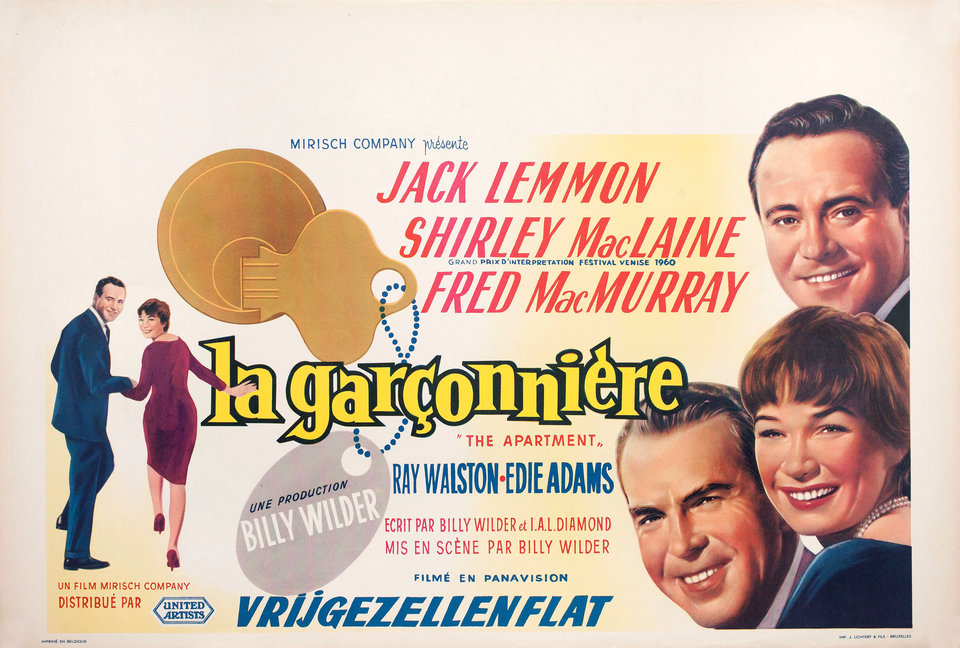 The Apartment Original 1960 Belgian Movie Poster