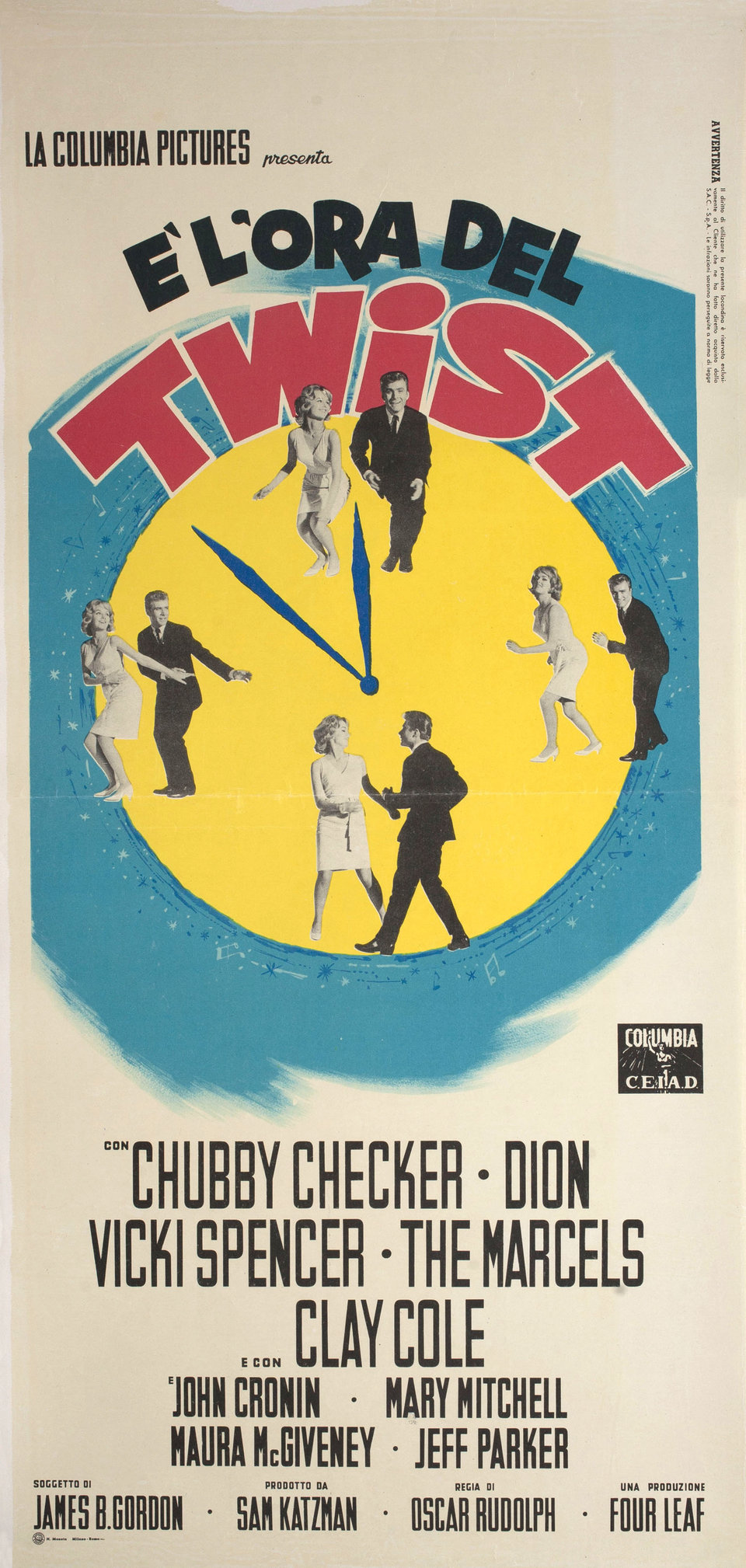 Twist Around the Clock Original 1961 Italian Locandina Movie Poster