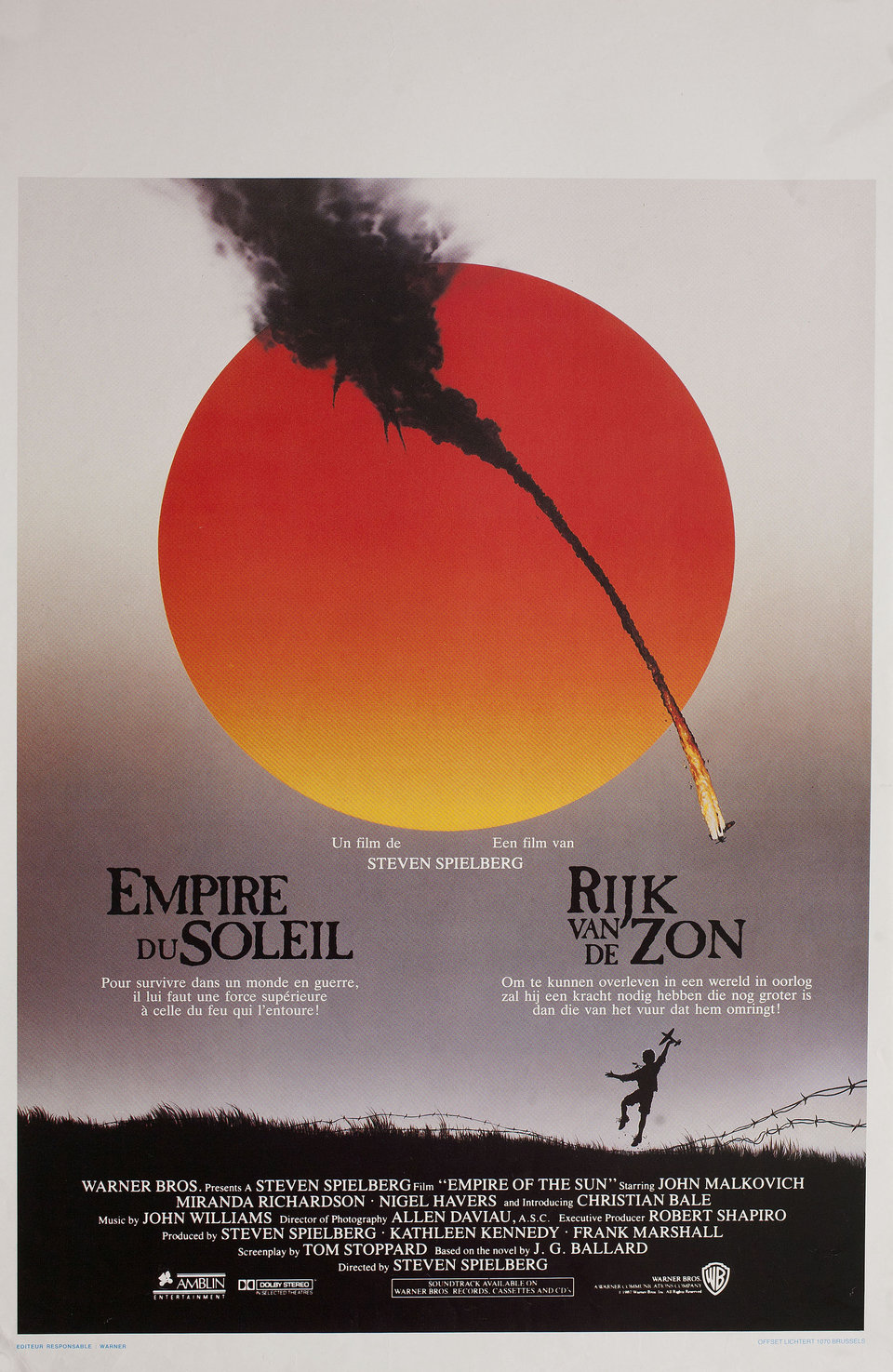 Empire of the Sun Original 1987 Belgian Movie Poster