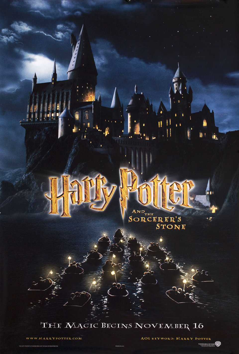 Harry Potter and the Sorcerer's Stone Original 2001 U.S. One Sheet Movie Poster