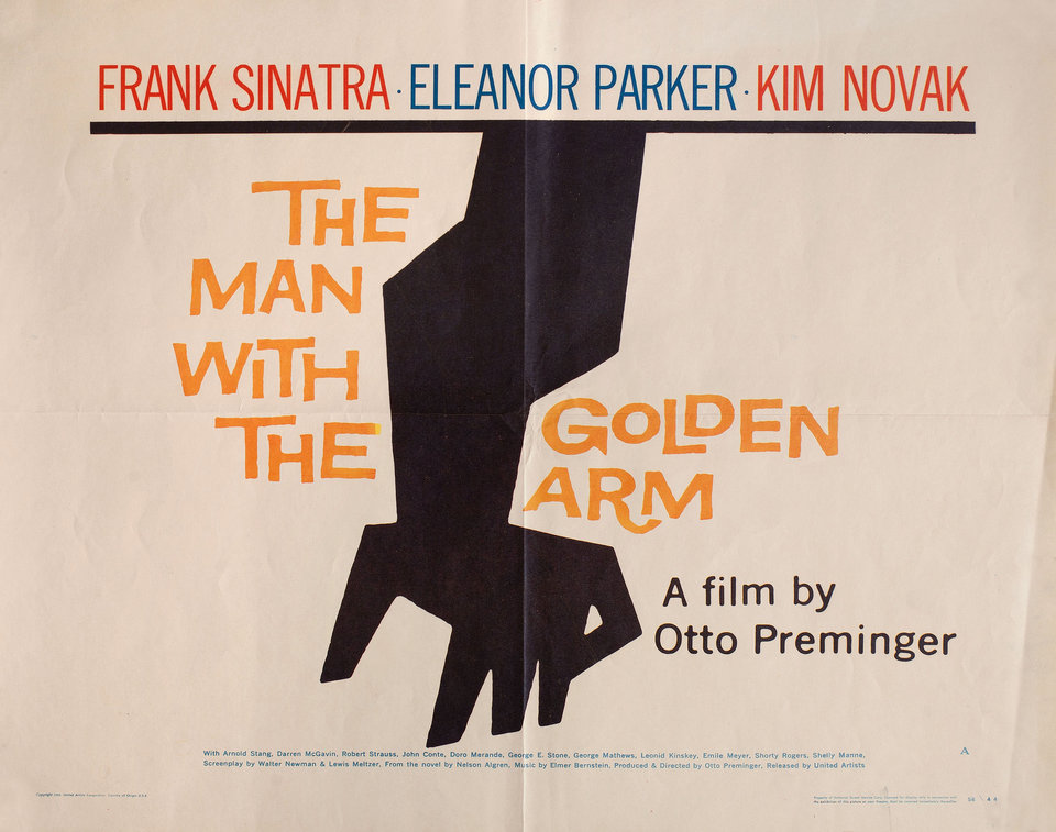 The Man with the Golden Arm Original 1956 U.S. Half Sheet Movie Poster
