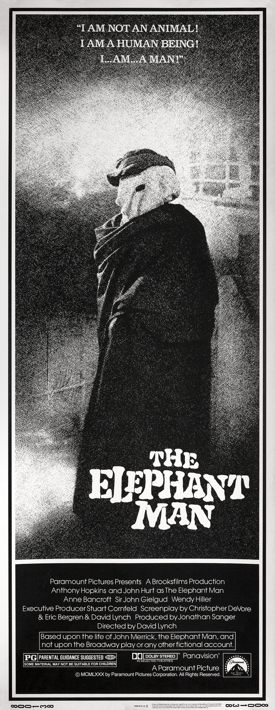 The Elephant Man Original 1980 U.S. Insert Movie Poster