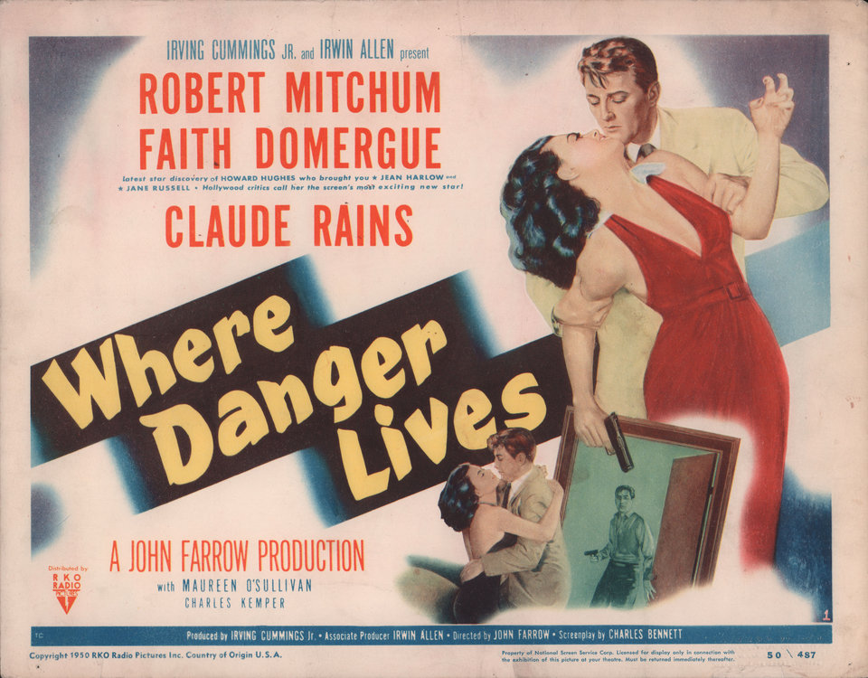 Where Danger Lives Original 1950 U.S. Title Card