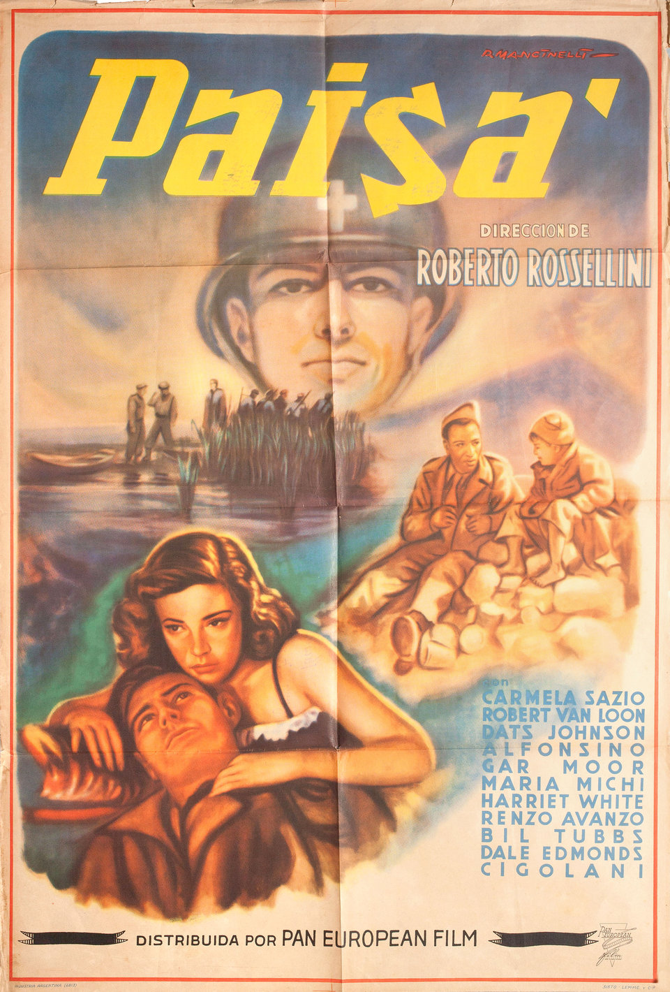 Paisan Original 1948 Argentine Movie Poster