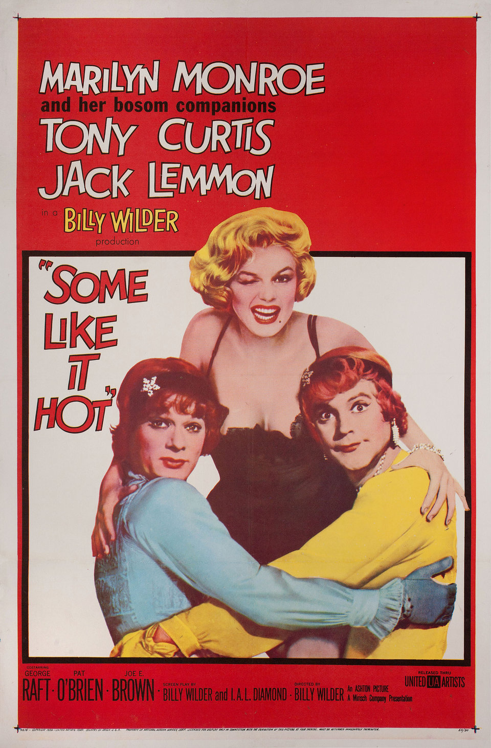 Some Like It Hot Original 1959 U.S. One Sheet Movie Poster