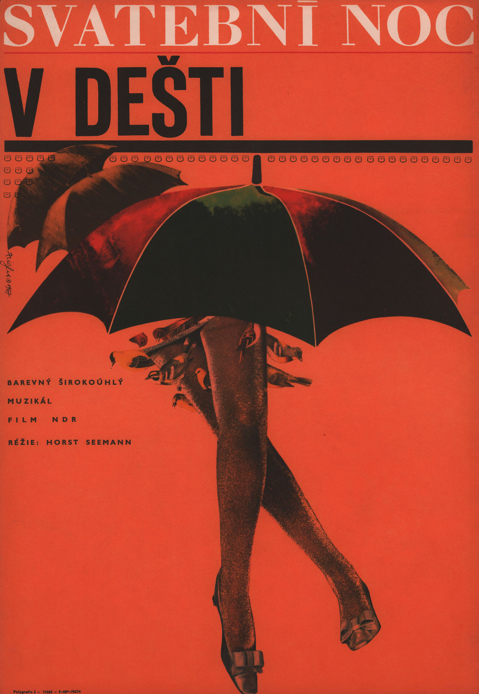 Wedding Night in the Rain Original 1967 Czech A3 Movie Poster