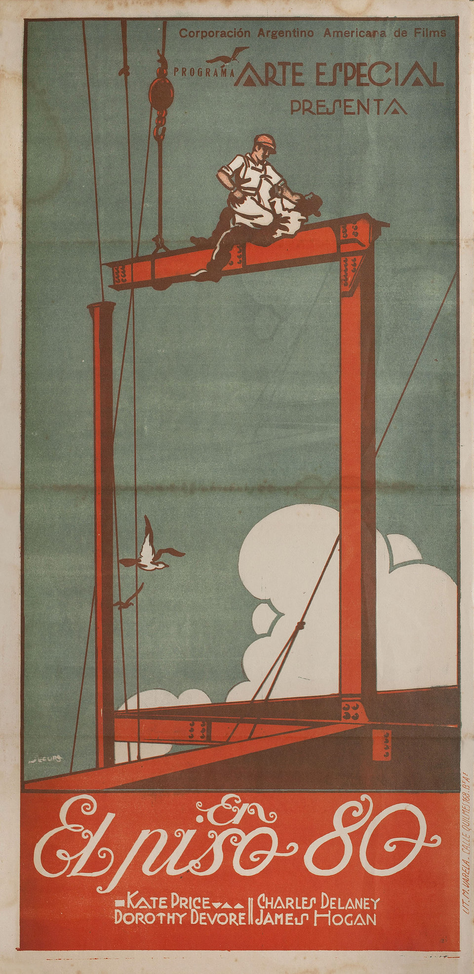 Mountains of Manhattan Original 1927 Argentine Movie Poster