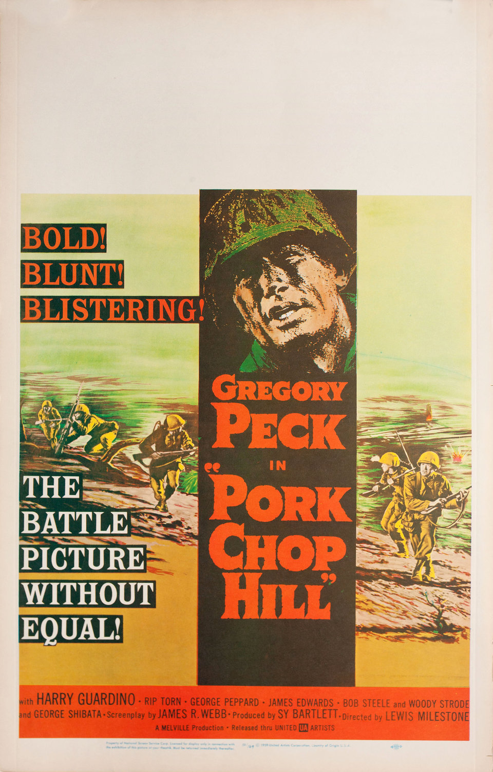 Pork Chop Hill Original 1959 U.S. Window Card Movie Poster
