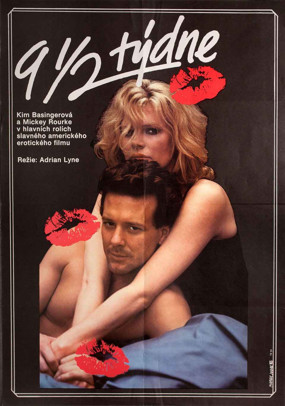 Nine 1/2 Weeks Original 1989 Czech A1 Movie Poster