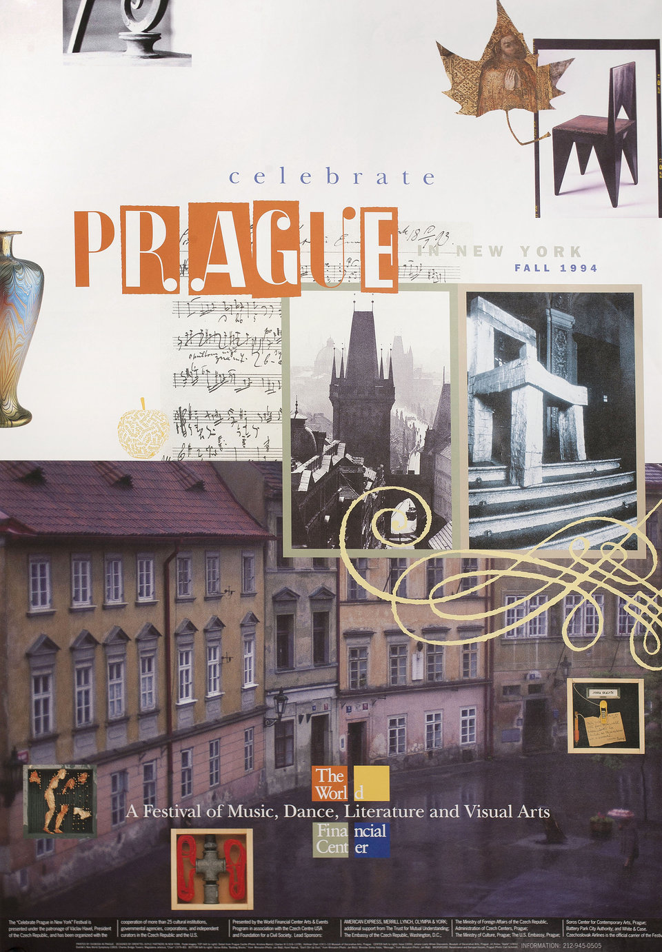Celebrate Prague in New York Original 1994 U.S. Poster