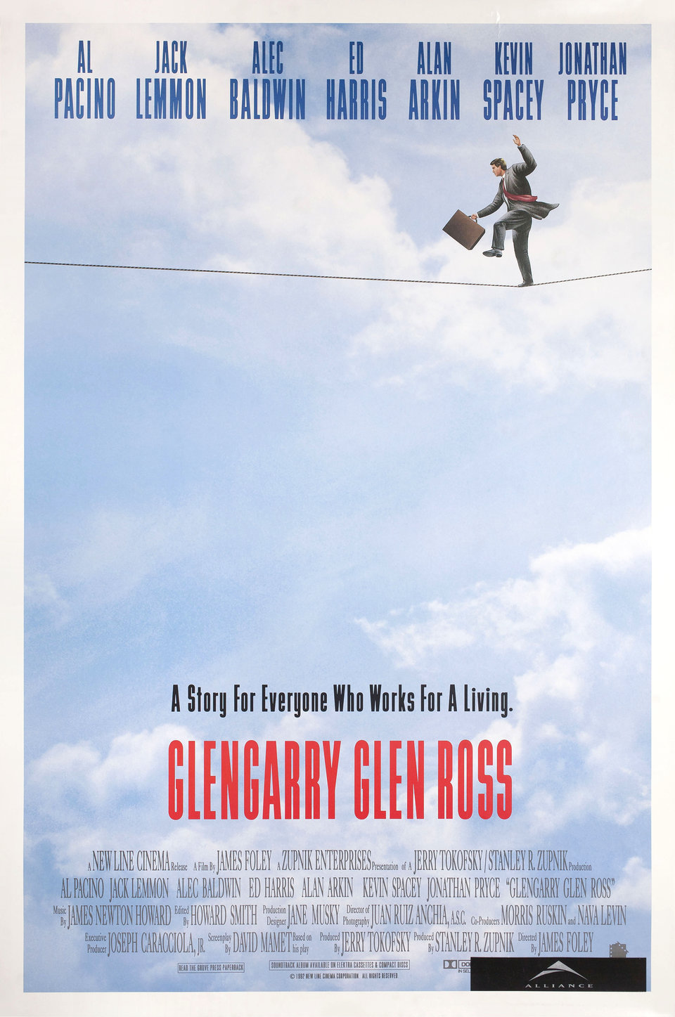 Glengarry Glen Ross Original 1992 U.S. One Sheet Movie Poster