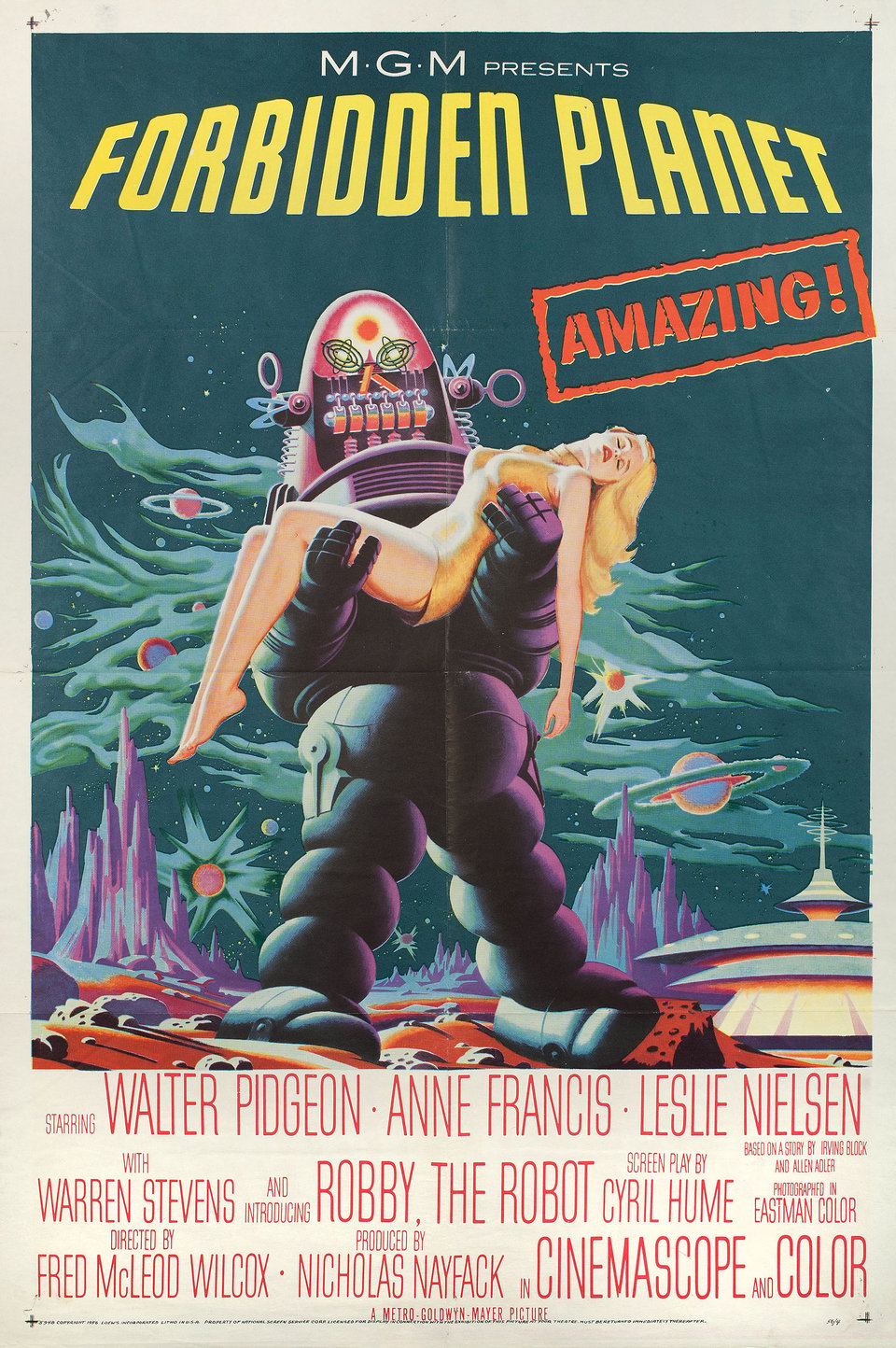 Forbidden Planet Original 1956 U.S. One Sheet Movie Poster