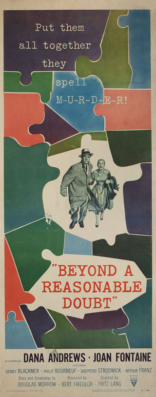 Beyond a Reasonable Doubt Original 1956 U.S. Insert Movie Poster