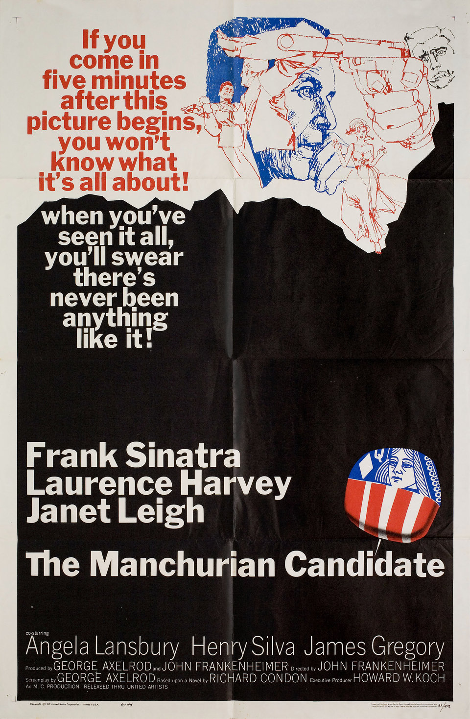 The Manchurian Candidate Original 1962 U.S. One Sheet Movie Poster