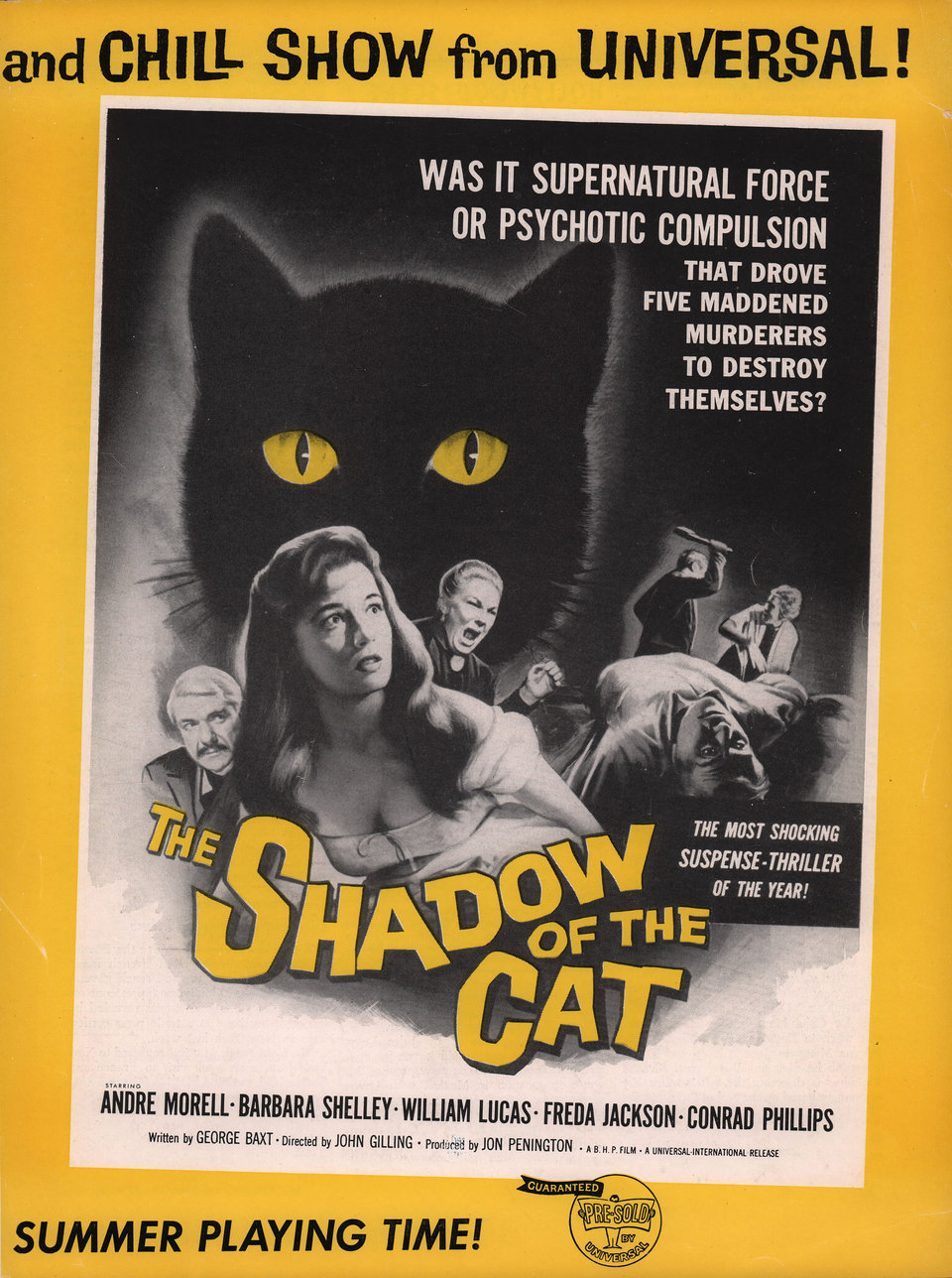The Shadow of the Cat Original 1961 U.S. Movie Pressbook