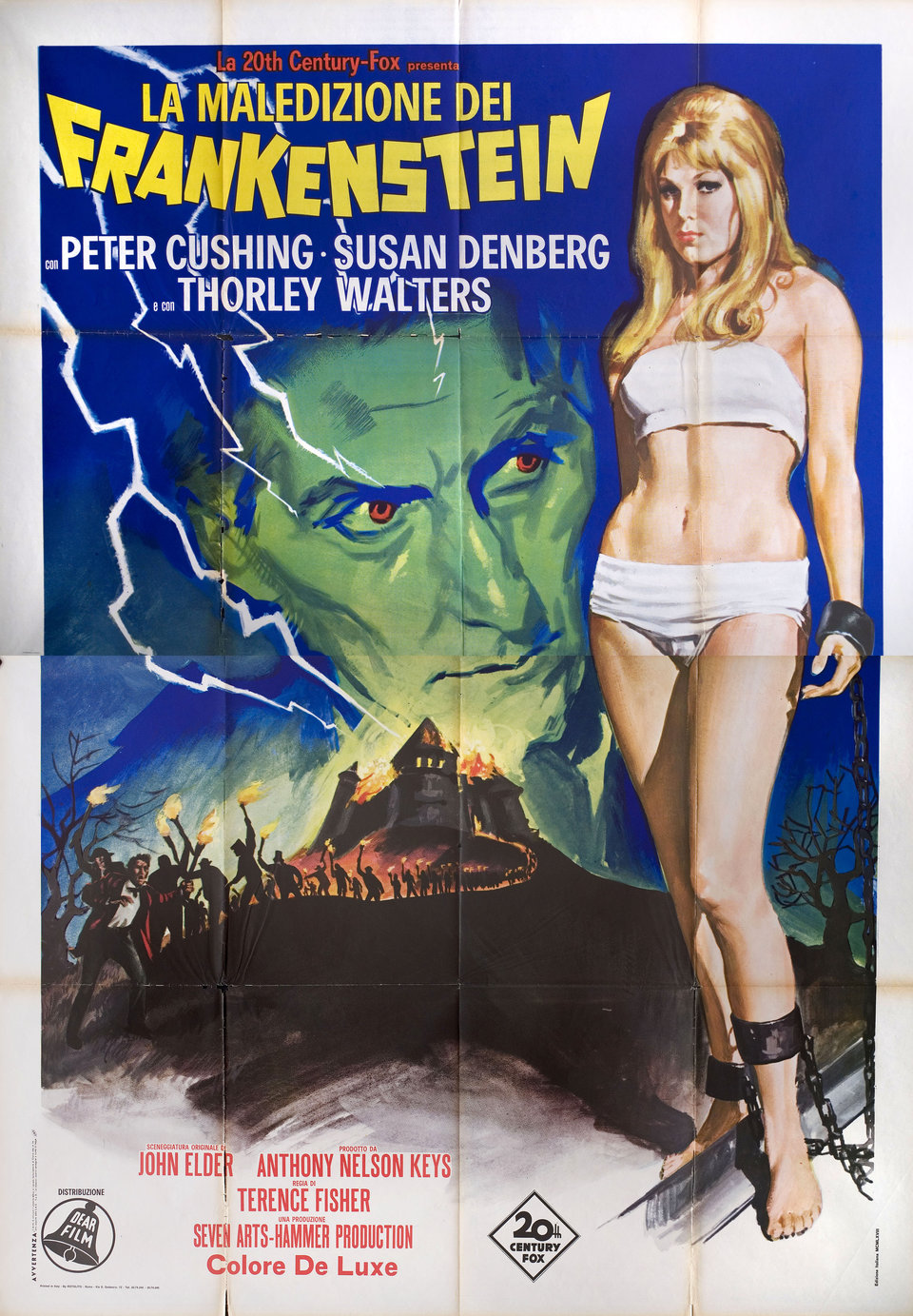 Frankenstein Created Woman Original 1968 Italian Quattro Foglio Movie Poster