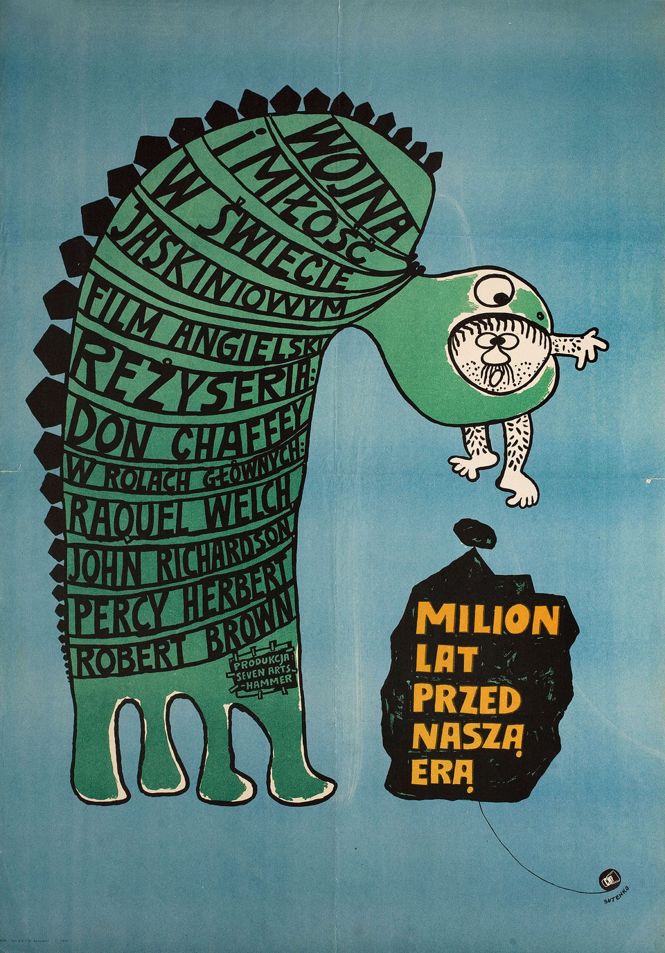 One Million Years B.C. Original 1966 Polish A1 Movie Poster