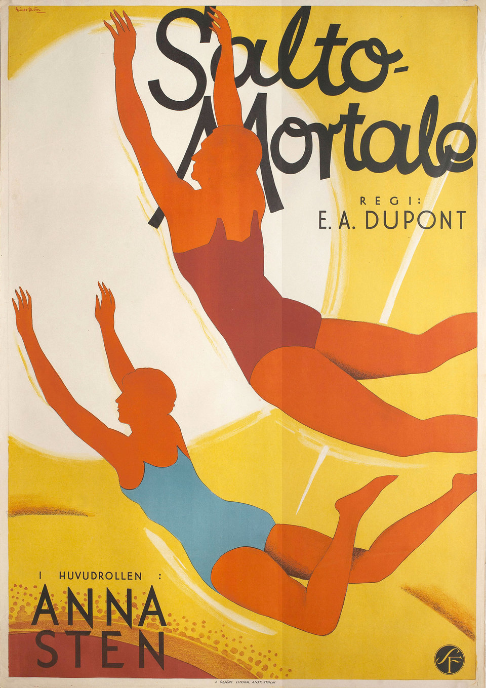 Trapeze Original 1931 Swedish B1 Movie Poster