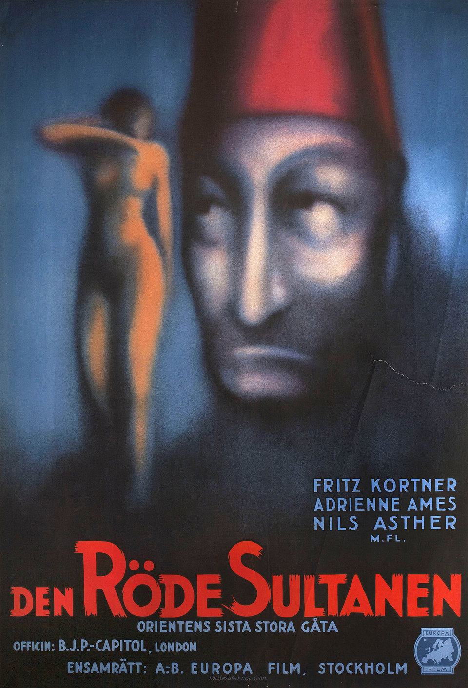 Abdul the Damned Original 1935 Swedish B1 Movie Poster