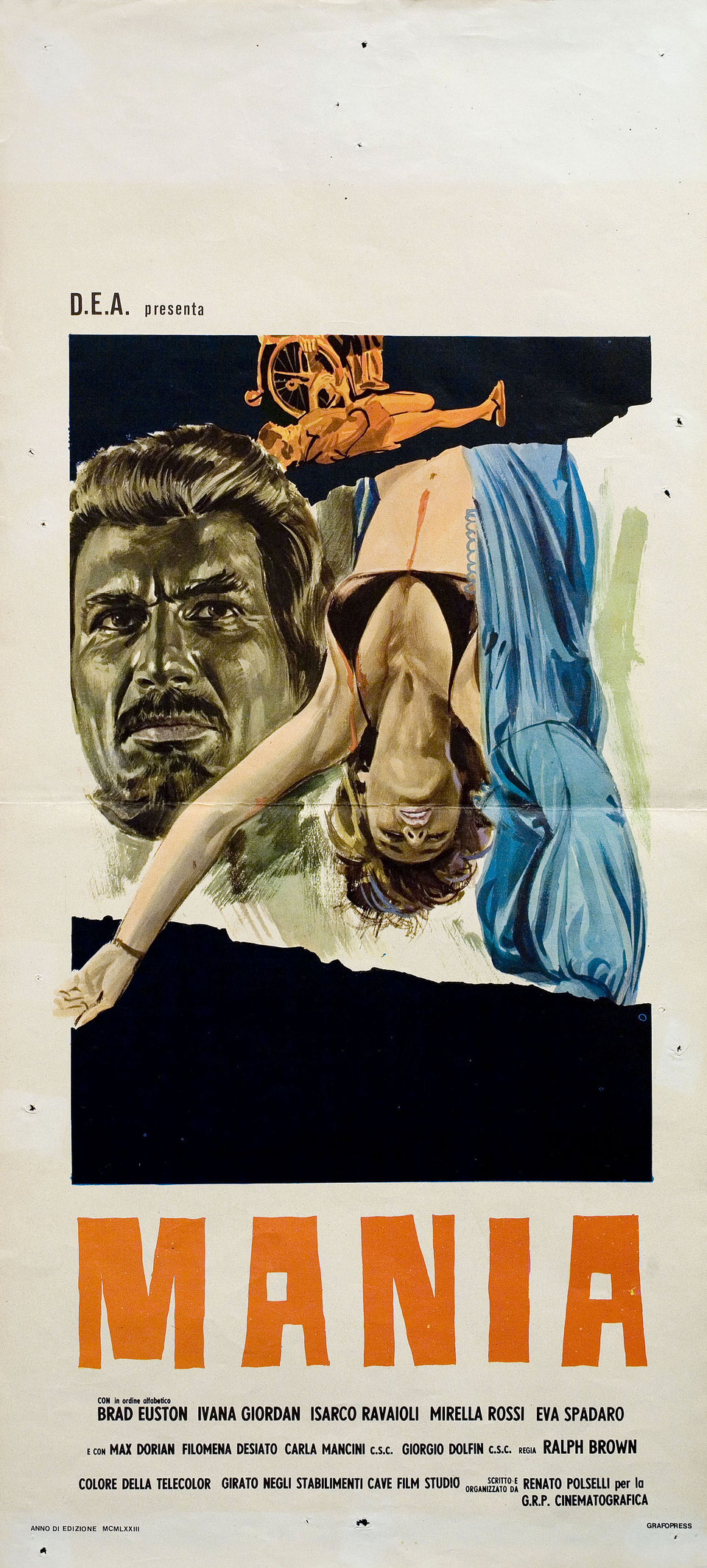 Mania Original 1973 Italian Locandina Movie Poster