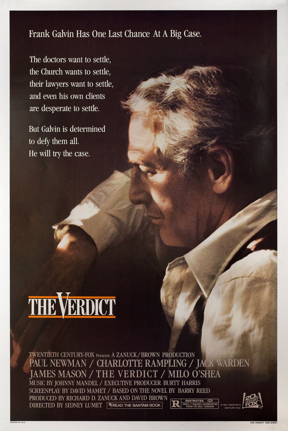 The Verdict Original 1982 U.S. One Sheet Movie Poster