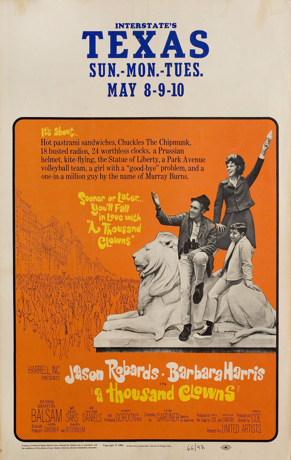A Thousand Clowns 1966 U.S. Window Card Poster