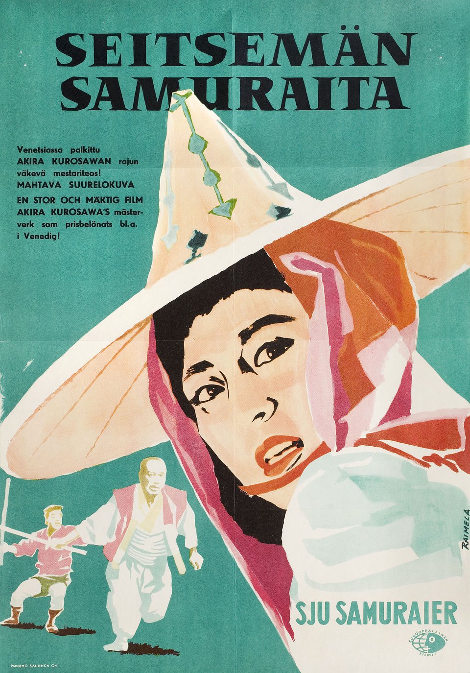 Seven Samurai Original 1954 Finnish A2 Movie Poster