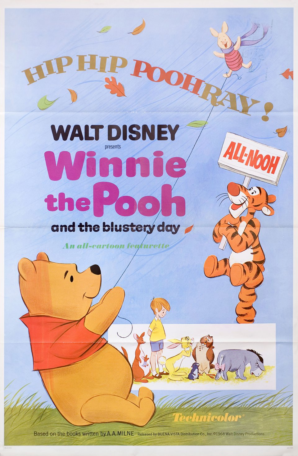 Winnie the Pooh and the Blustery Day Original 1969 U.S. One Sheet Movie Poster